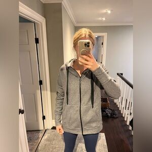 Fabletics Charcoal Zip-Up Hoodie